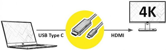 Προσαρμογέας Καλωδίου Roline Roline Gold Usb Τύπου C Hdmi M M 2 M