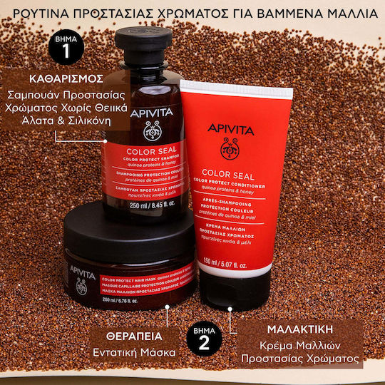 Apivita Color Seal Σαμπουάν Ενυδάτωσης & Διατήρησης Χρώματος για Βαμμένα Μαλλιά 250ml