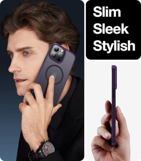 Torras Guardian-mag Rückseite Umschlag aus Silikon Lila für iPhone 14 Pro