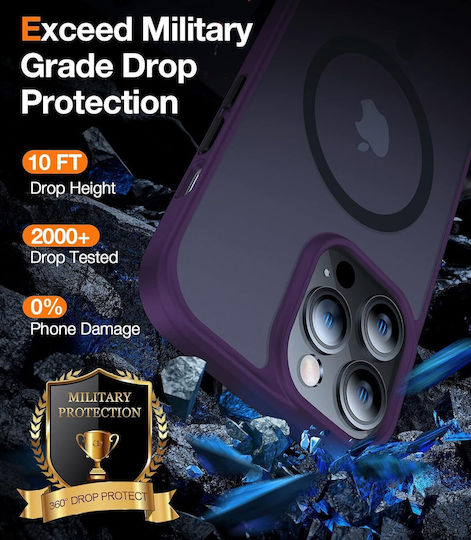 Torras Guardian-mag Rückseite Umschlag aus Silikon Lila für iPhone 14 Pro
