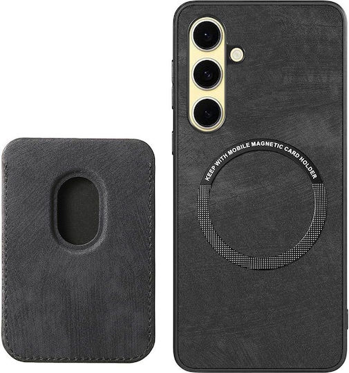 Hurtel Back Cover Δερματίνης / Δερμάτινο 1mm με Υποδοχή για Κάρτες Μαύρο (Galaxy A56)