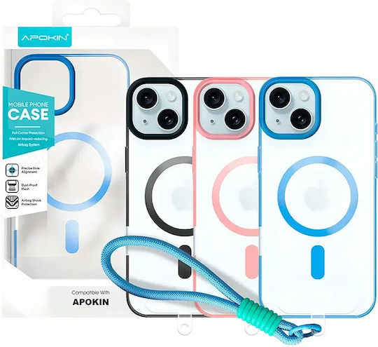 Apokin Back Cover Σιλικόνης με Λουράκι Διάφανο (iPhone 15)