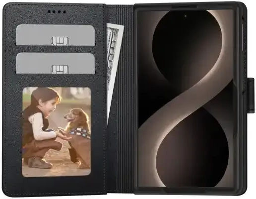 Tech-Protect Wallet din piele artificială Negru (Galaxy Z Fold8)