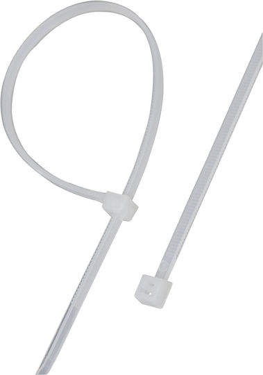 Eurolamp Plastic Cable Ties 200mm x 4.8mm in White Colour (100 pcs) 147-54012