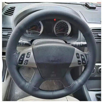 Husă pentru volan cu fir perforată din piele mărimea L 41 cm neagră premium Smartic model Sma-000148
