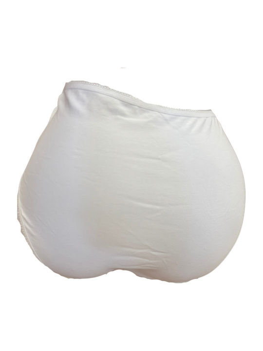 Дамски слип Висока талия 3Pack с Дантела Бял