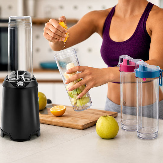 Blender cu cană din plastic 600 ml gri ED718