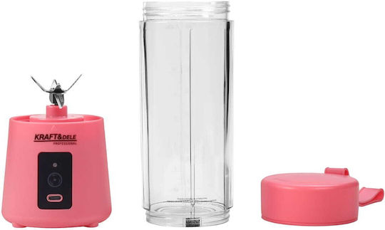 Kraft & Dele Blender cu Cană din Plastic 400 ml Roz KD4173