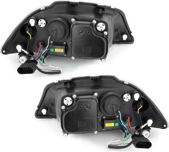 Фарове За Автомобил Предни LED Seat Ibiza 6L 2002-2008 Черни Крушки H1 Комплект 2 Бройки Seat Sonar
