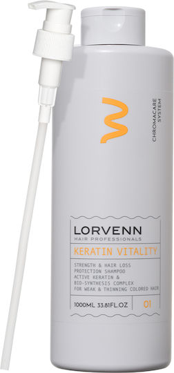 Lorvenn Keratin Vitality Шампоан против Косопад за Всички Типове Коса 1000ml
