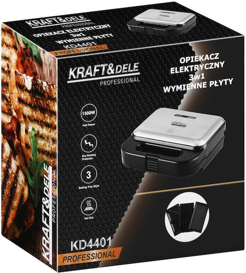 Kraft & Dele Aparat pentru sandwich-uri Grill cu Plăci Detașabile 1500W