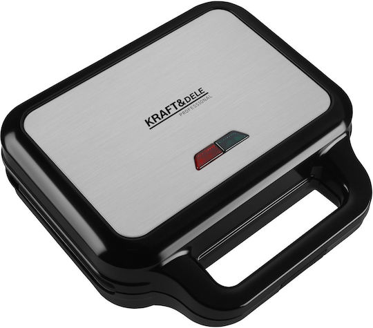 Kraft & Dele Sandwich-Maker mit Herausnehmbare Keramikplatten für 2 Toasts 1500W