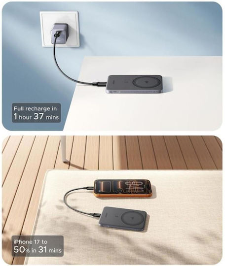 Ugreen PB580 MagSafe Power Bank 5000mAh 15W Power Delivery Γκρι