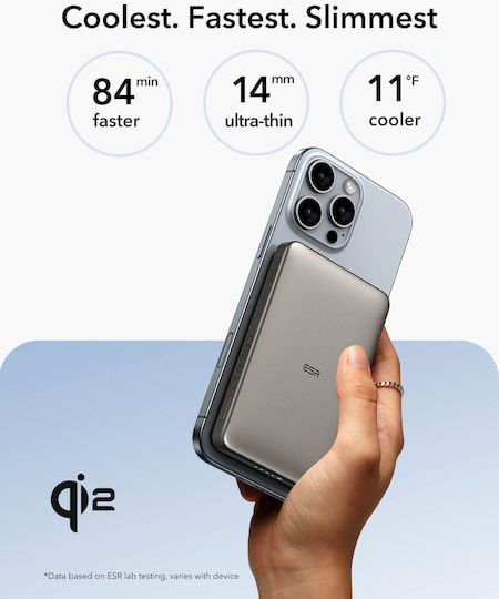 ESR Qi2 MagSlim MagSafe Qi2 Baterie externă 10000mAh 15W Titaniu