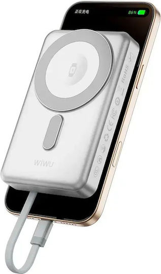 Wiwu P056 MagSafe Power Bank 10000mAh 20W Power Delivery / Quick Charge Ασημί