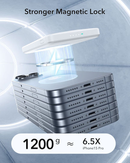 ESR Qi2 MagSlim Kickstand MagSafe Qi2 Power Bank 10000mAh 15W Λευκό