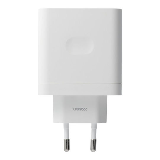 Realme Φορτιστής Χωρίς Καλώδιο με Θύρα USB-A 120W Λευκός (Super Vooc 120w Bulk)