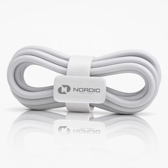 Nordic Cable USB-C male - USB-C 65W Λευκό 2m