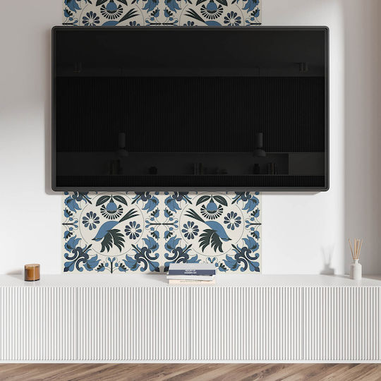 Self-adhesive Decoration Graphic Office Study 100x50 Cm Pattern Bird Flowers