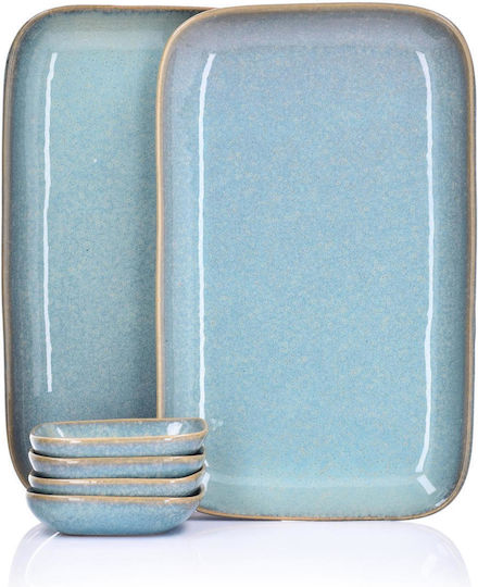 Duka Ceramic Blue Sushi Set 6 Pieces