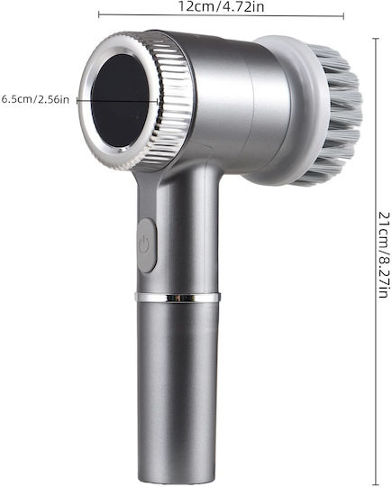 Electric Cleaning Brush Various Surfaces Zola 5 Heads Included Lcd Display Usb Charging Plastic Waterproof Gray