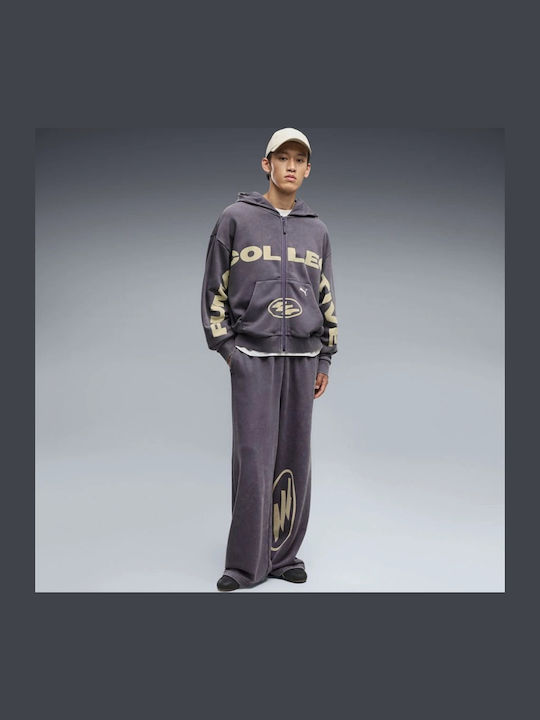 Grafik Sweatshirt mit Kapuze Lila
