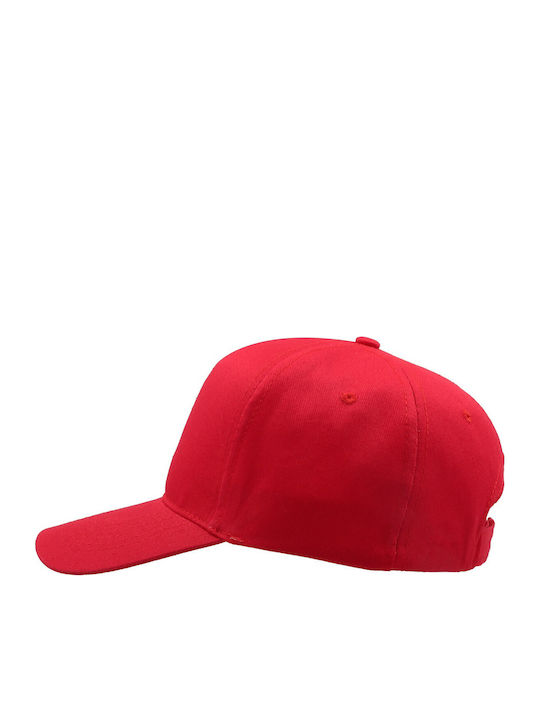 Atlantis Start Five 852 Πεντάφυλλο Καπέλο Τζόκεϊ 100% Βαμβάκι Twill 160gsm Red