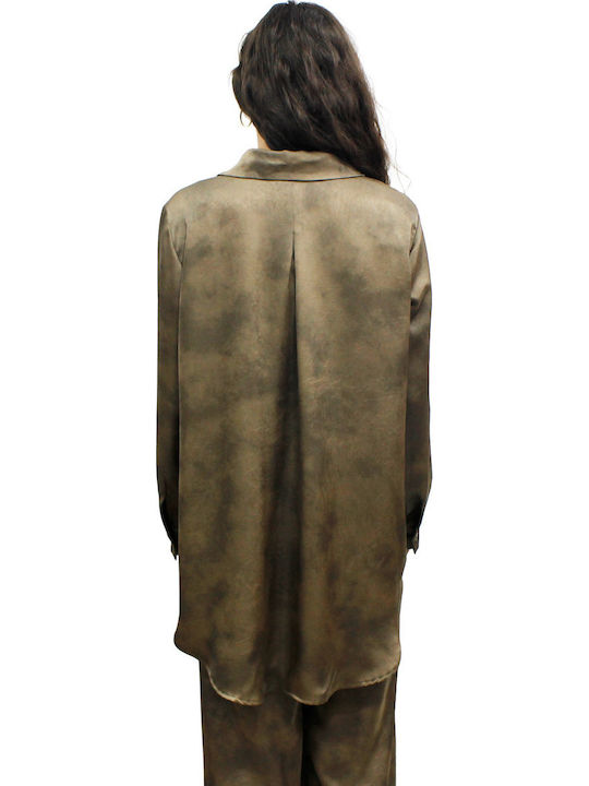 Long Sleeve Women's Shirt Brown