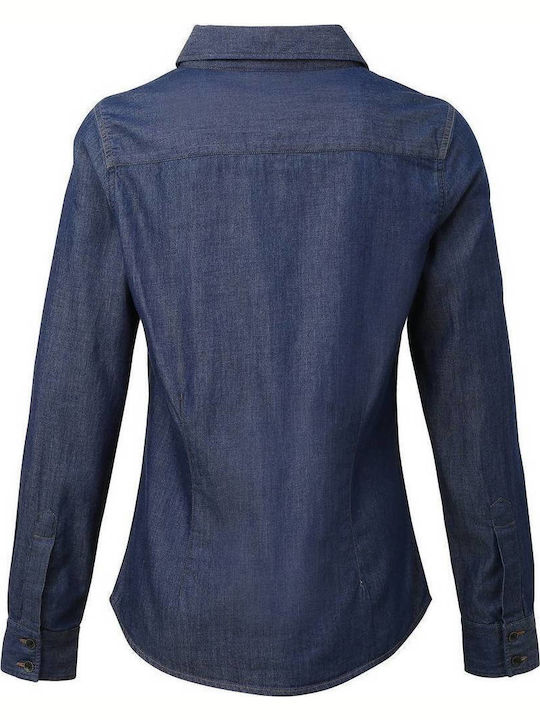 Long Sleeve Women's Denim Shirt Indigo Denim