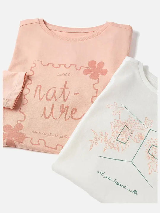 Set Kids Tops Light Pink and Ecru