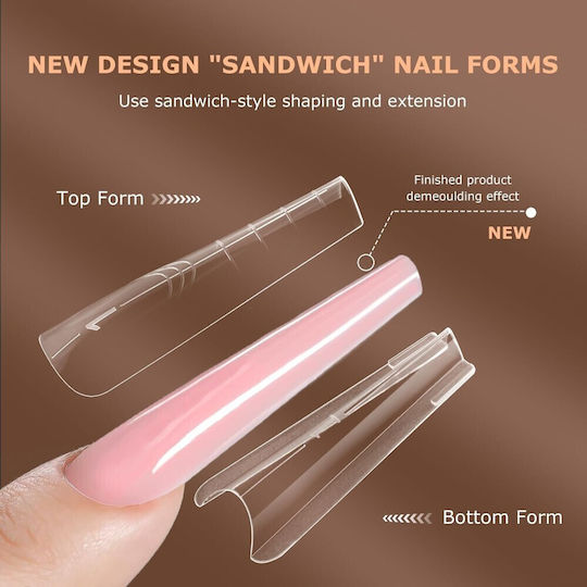 Sandwich Nägel Doppelte Formulare Nr.28 Stiletto 280Stücke