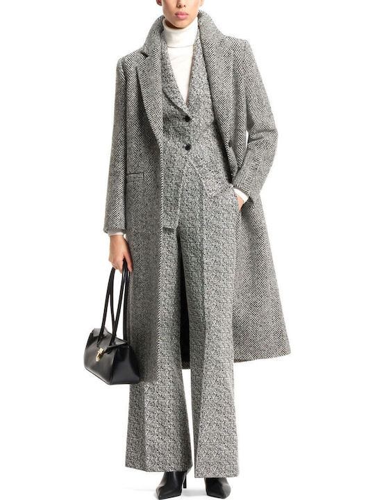 Women's Coat Black-White