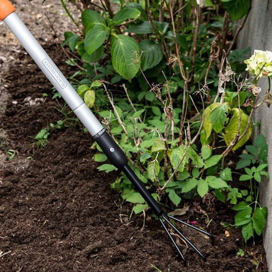 Cultivator Telescopic De Mână Black & Decker Din Oțel Cu 3 Dinți 77-112 Cm Negru Portocaliu 871125223526