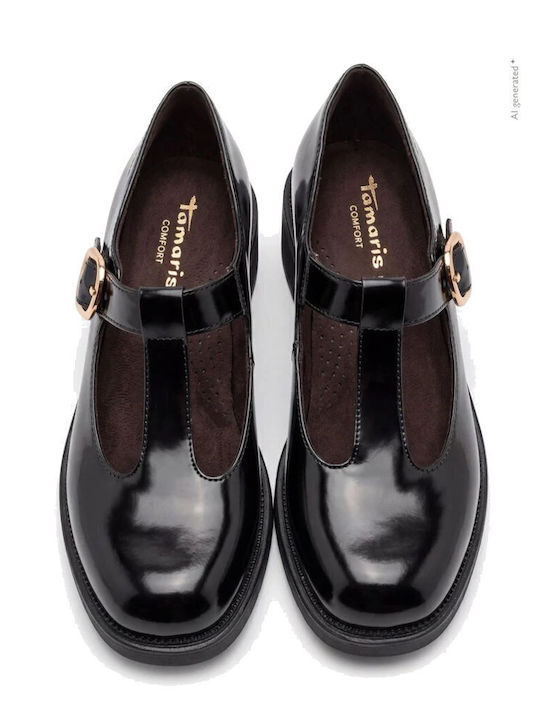 Women's Ballerina Shoes in Black Patent Leather