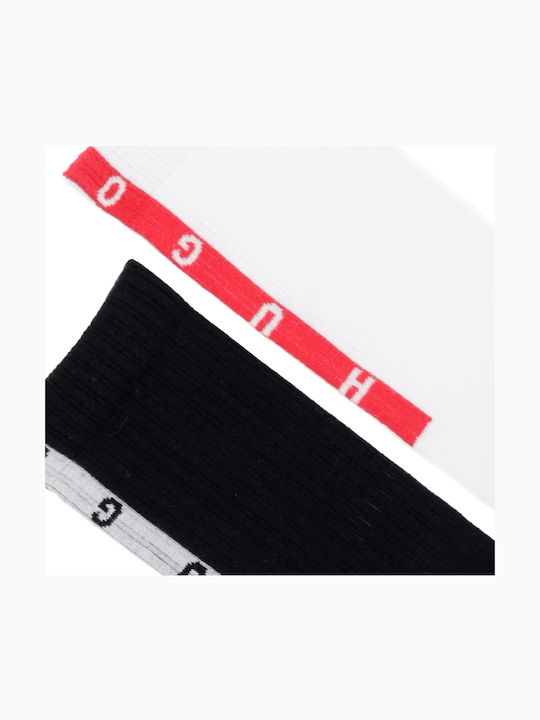 Hugo Back Tape Men's Socks Red White Black 3Pack Hugo Back Tape Men's Socks Red White Black 3Pack