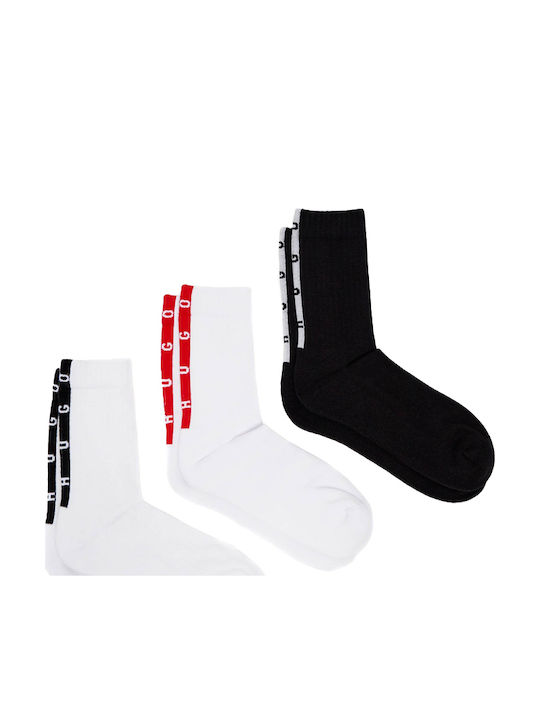 Hugo Back Tape Men's Socks Red White Black 3Pack