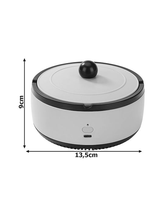 Cenușare Electrică Inteligentă Capac De Îndepărtare A Fumului Auto-Stins Odorizant Reîncărcabil 13.5 X 7 Cm Alb Negru
