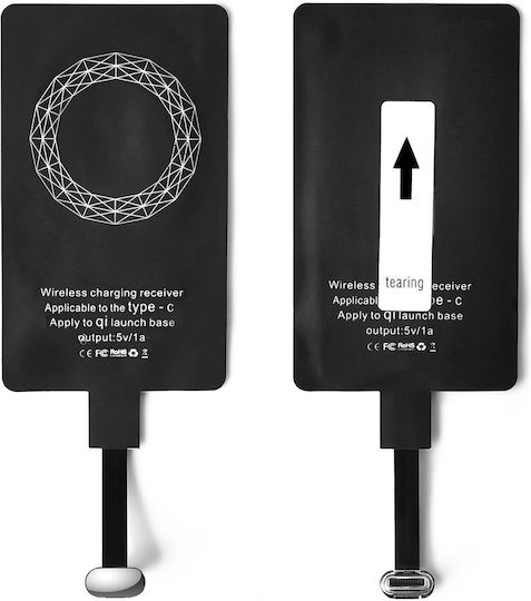 Δέκτης Φόρτισης Qi USB-C σε Μαύρο χρώμα