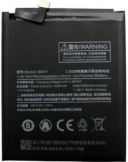 Xiaomi BN31 Ersatzakku 3080mAh für Xiaomi Mi 5X/Mi A1