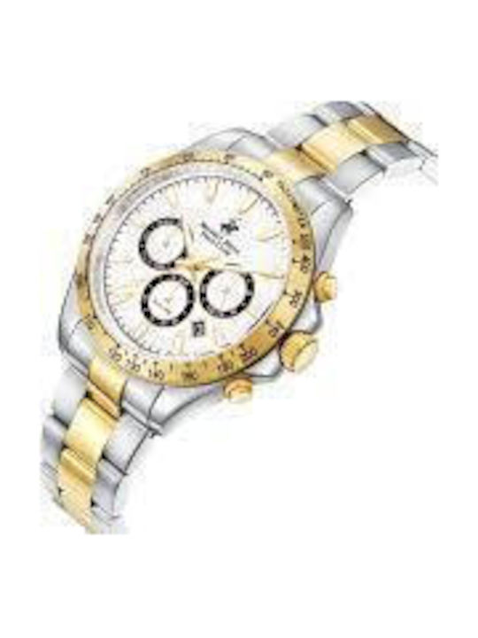 Beverly Hills Polo Club Мъжки Часовник На Батерия със Сребриста Метална Гривна BP3127x-230