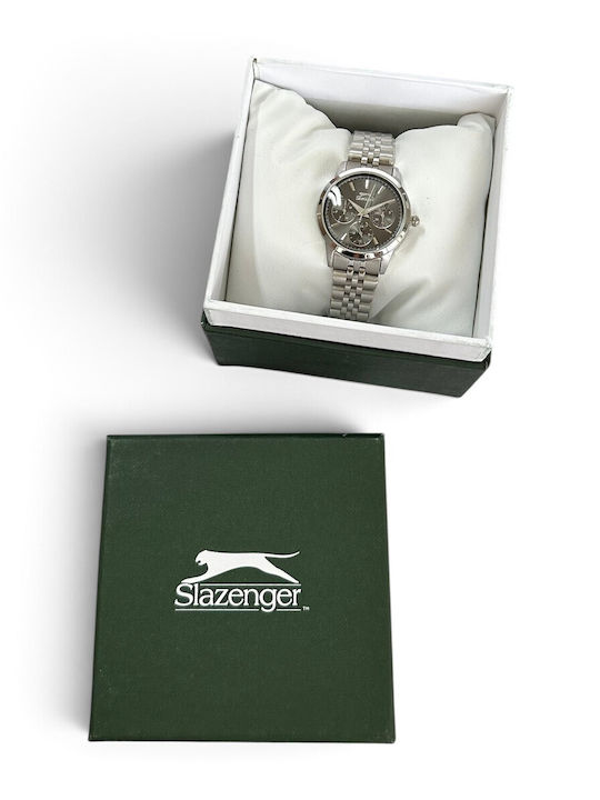 Slazenger Multifunction Men's Watch Battery with Grey Stainless Steel Bracelet