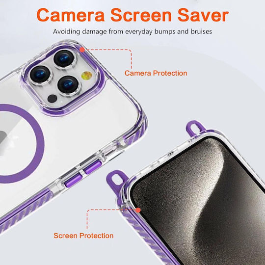 Orso Detachable Lanyard Magsafe Clear Black Phone Case for iPhone 18 Pro Max and 17 Pro Max