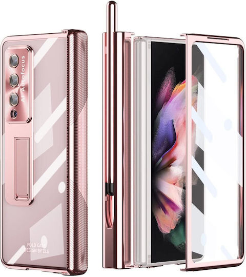 Калъф с Пълно Покритие и Стойка Samsung Galaxy Z Fold 3 + S Pen Розов OEM