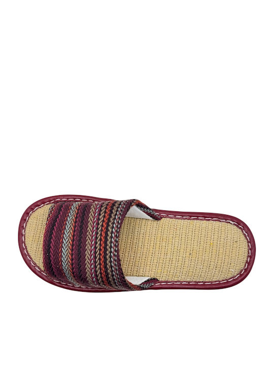 Tecos Damen Hausschuhe Sliders Burgundisch