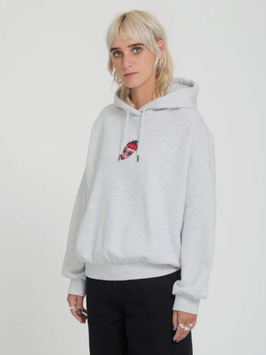 Long Women's Hooded Sweatshirt Bone Heather