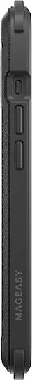 Mageasy Odyssey M Back Cover Leather / Silicone Black (iPhone 14)