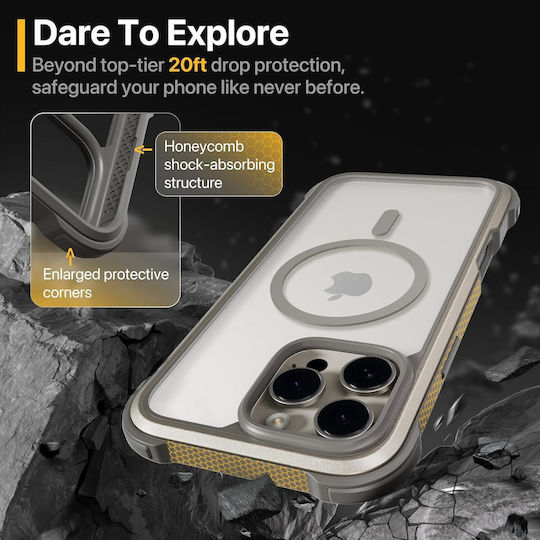Mageasy Odyssey M Back Cover Silicone Silver (iPhone 16 Pro Max)