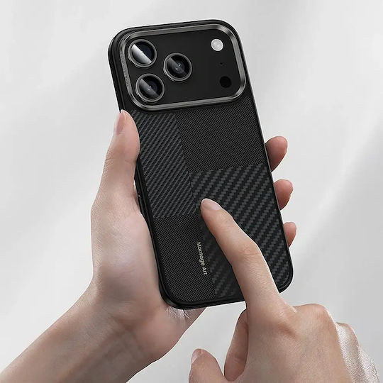 Armor Pro 360 Full Cover Aramid Fiber Silicone Black Mobile Phone Case Compatible with iPhone 17 Pro Max