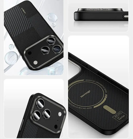 Armor Pro 360 Full Cover Aramid Fiber Silicone Black Mobile Phone Case Compatible with iPhone 17 Pro Max
