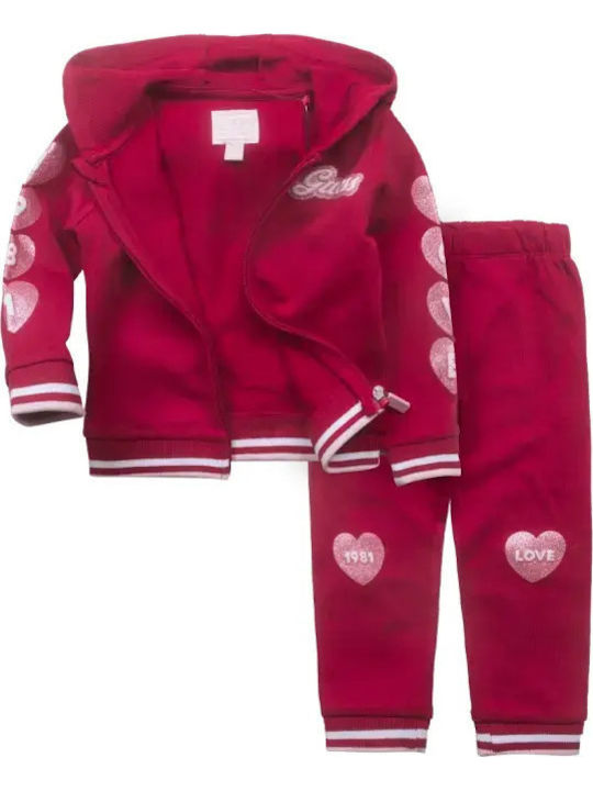 Active Kids Sweatpants Set With Top Red